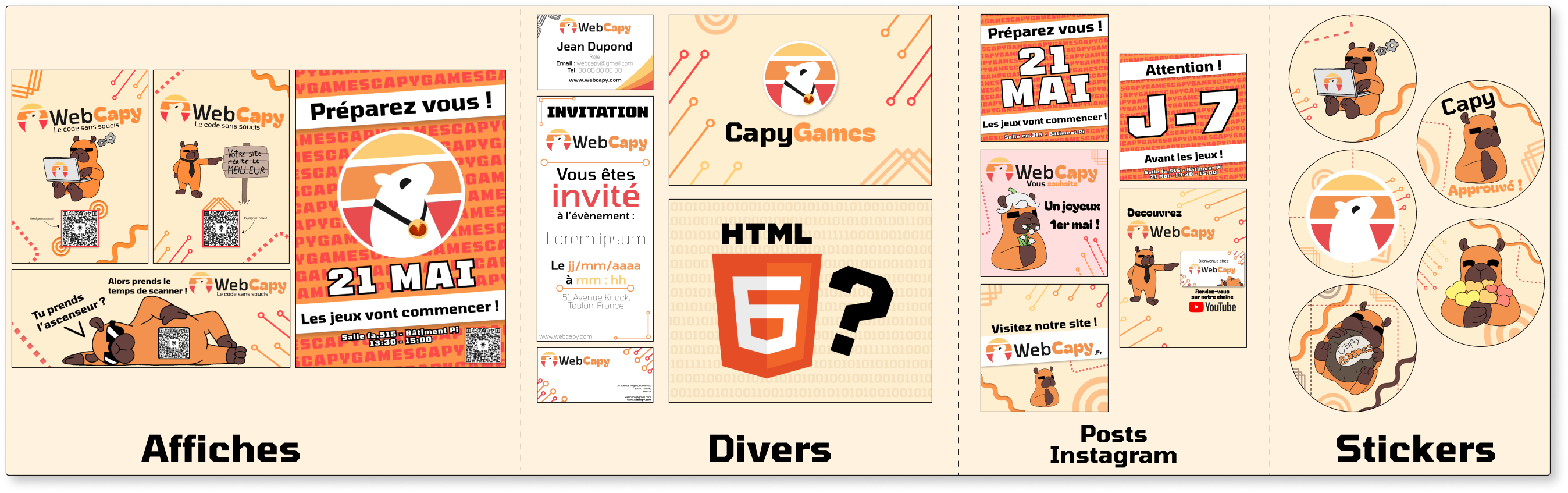 Tableau d'images de l'agence fictive WebCapy